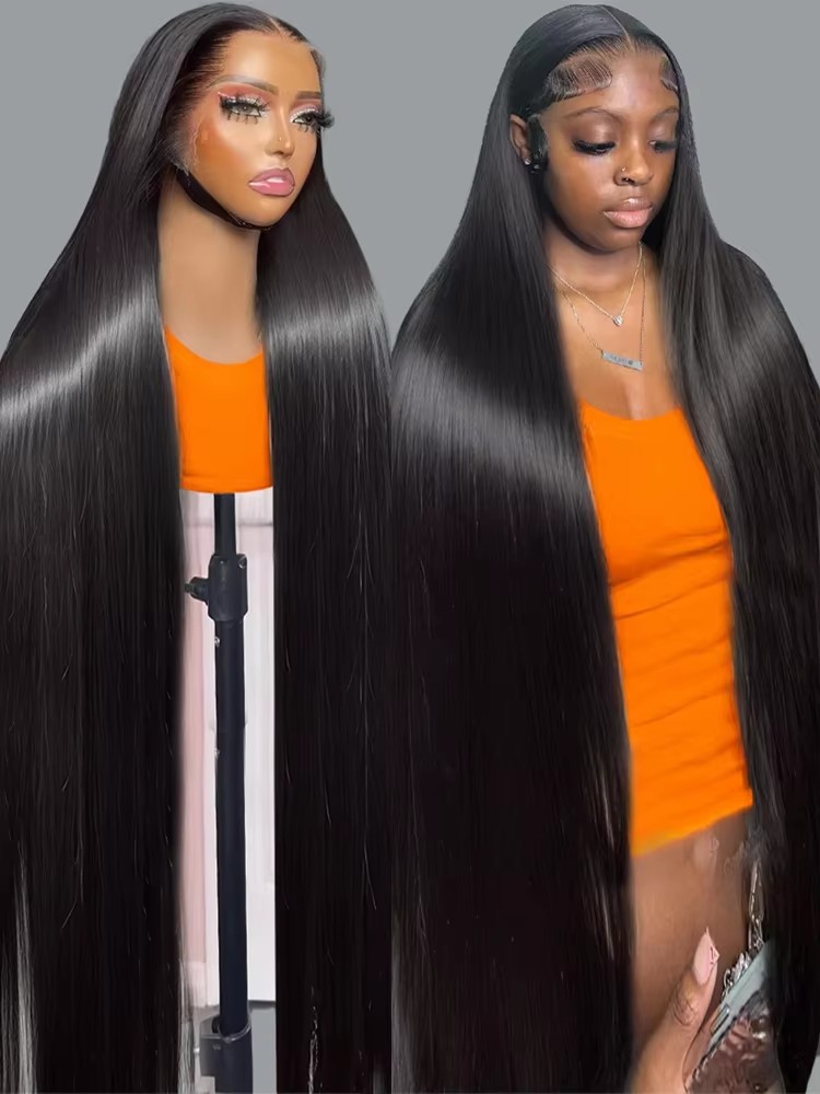 Free shipping 250 Density Brazilian 30 40Inch Bone Straight 13x4 13x6 HD Lace Frontal Human Hair Wigs Glueless Black /red/blonde /blue Wig Ready To We