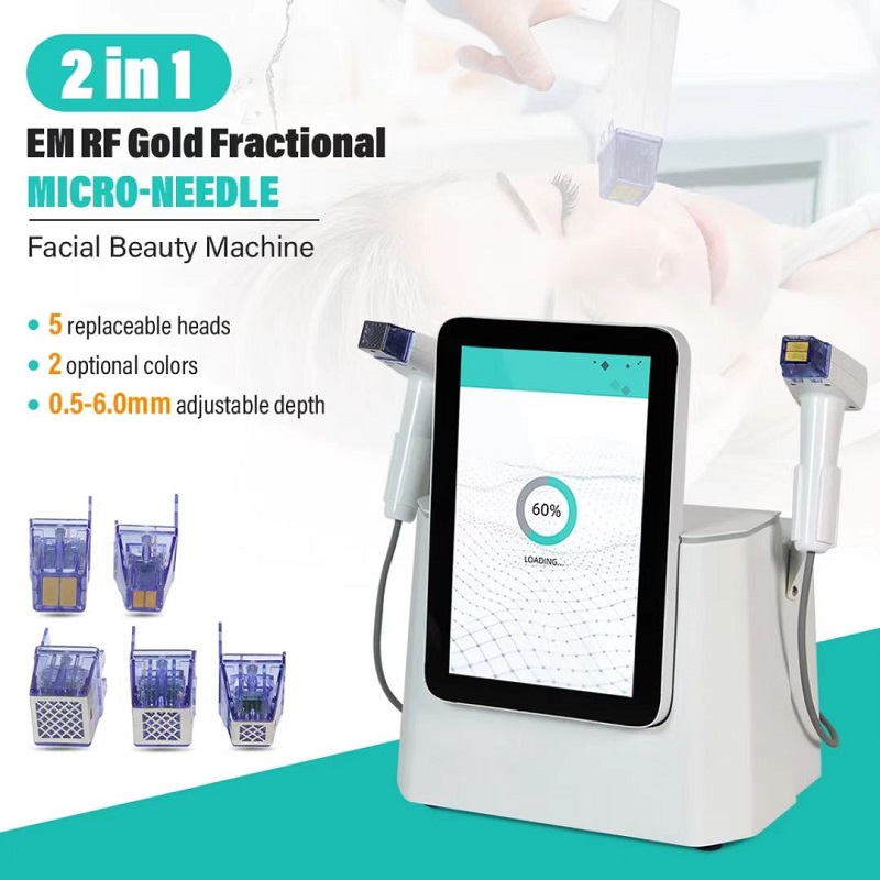 Fractional RF anti-aging wrinkle removal skin rejuvenation face lifting radio frequency skin lifting acne scar treatment gold Rf microneedling acne tr