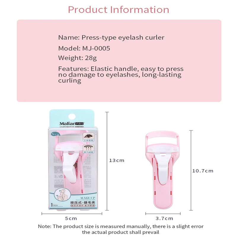 2 colors Mini press eyelash curler ABS elastic handle curling eye makeup tool 250115