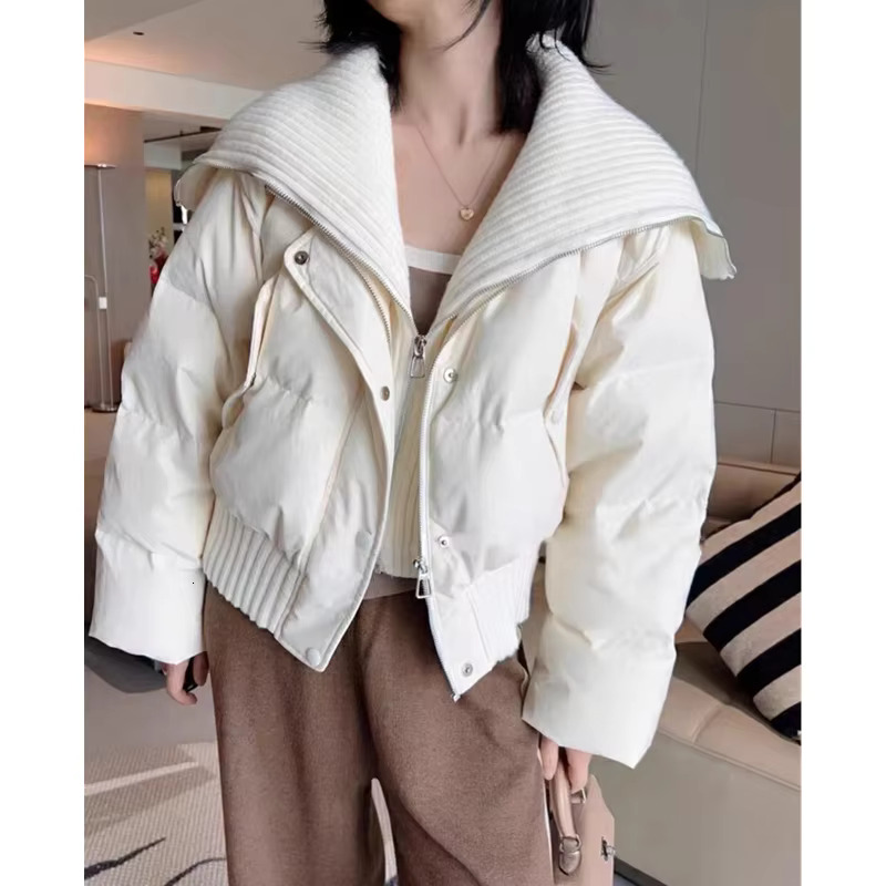 Thickening Jacket Women Coat Black Flip Collar Fashion American Streetwear Duck Down Feather Female Winter Short Outwear ddmymarket