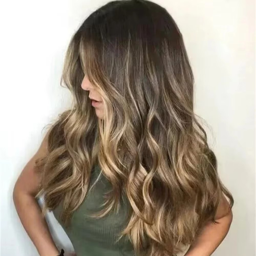 Highlight Brown blonde wavy bob Glueless full lace Human Hair Wig perruque HD Lace European Hair Preplucked Wig cuticle aligned hair