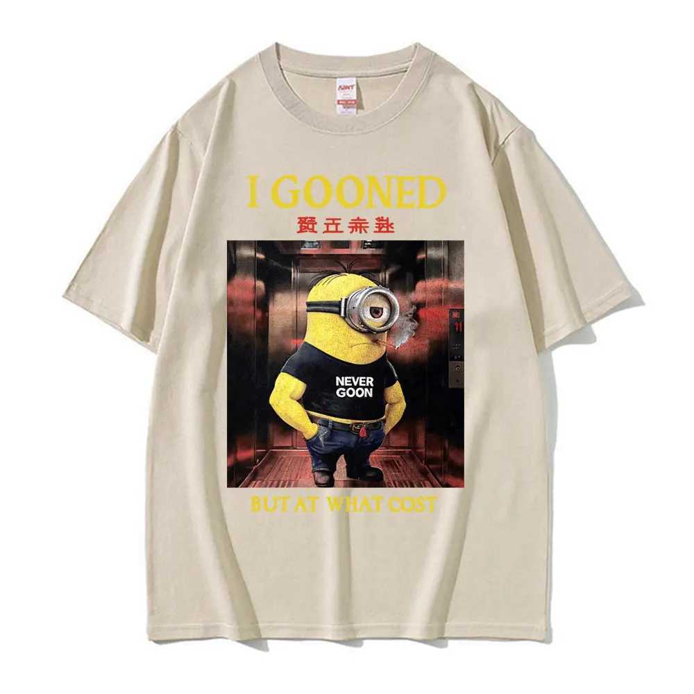 I Gooned But At What Cost Funny Meme T-shirts Casual Cotton Short Slve T-shirt Men Women Oversized Japanese Strtwear T Shirt X250213