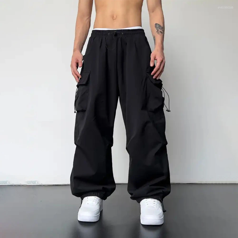 Men's Pants Men Streetwear Vintage Y2k Hip Hop Wide Leg Jogger Baggy Casual Sweatpants Classic Oversized Cargo Parachute