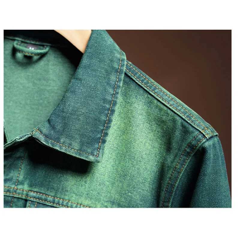 Fashion high-end American casual MENS denim jacket High Street trendy brand retro loose large-sized washing workwear top X250213