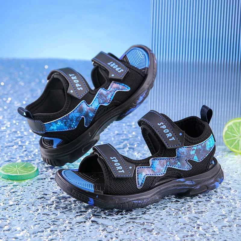 Sandals Children Boys Shoes Beach Sandals Non-Slip Summer Flat Shoes Lightweight Childrens Flat Sport Sandals Fashion Outdoor Shoes H250212
