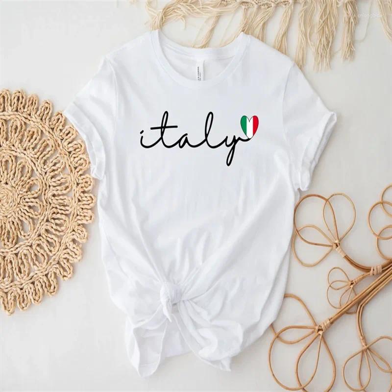 Womens T Shirts Italy Trend Summer Womens Cotton Print Streetwears Oversized Hip Hop Fashion Tees Cool Unisex Shirt