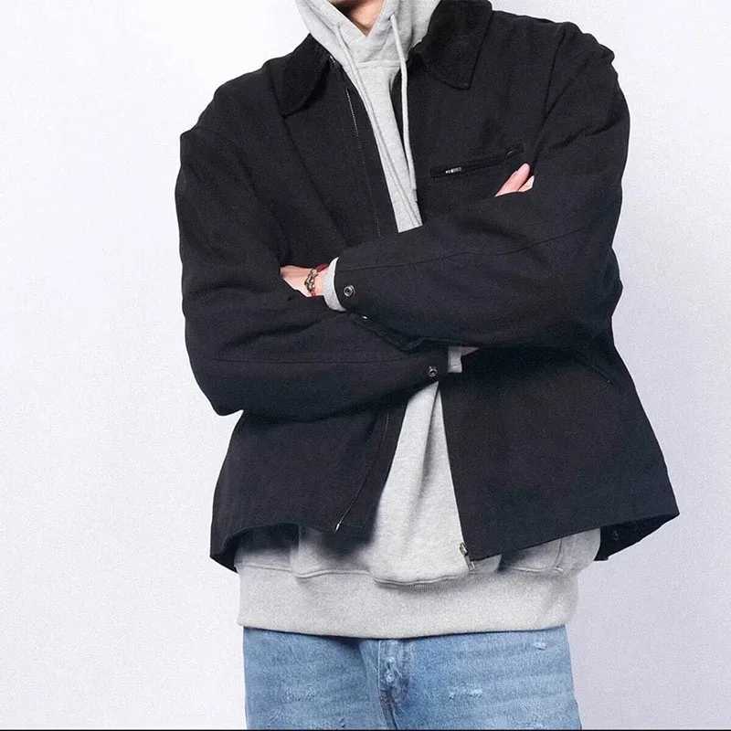 American Detroit Jacket Men Women Retro Solid Color Loose Cargo Coat Washed Cotton Casual Bomber Jacket Spring Autumn Unisex Top X250213