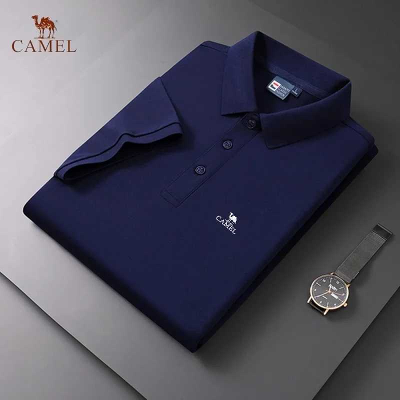 Embroidered cam mens pure cotton sweat absorbing breathable polo shirt summer fashion business casual short sleeved T-shi X250213
