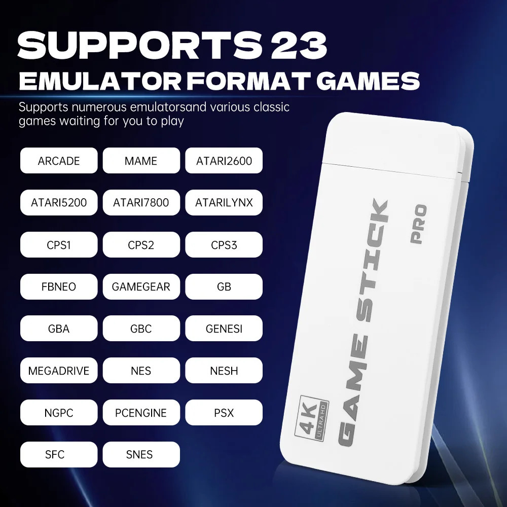 M15 Game Stick 4K Mini Retro Video Game Console 2.4G Wireless Gamepad Controller Handheld Game Console 128G 30000 Games Out 250213