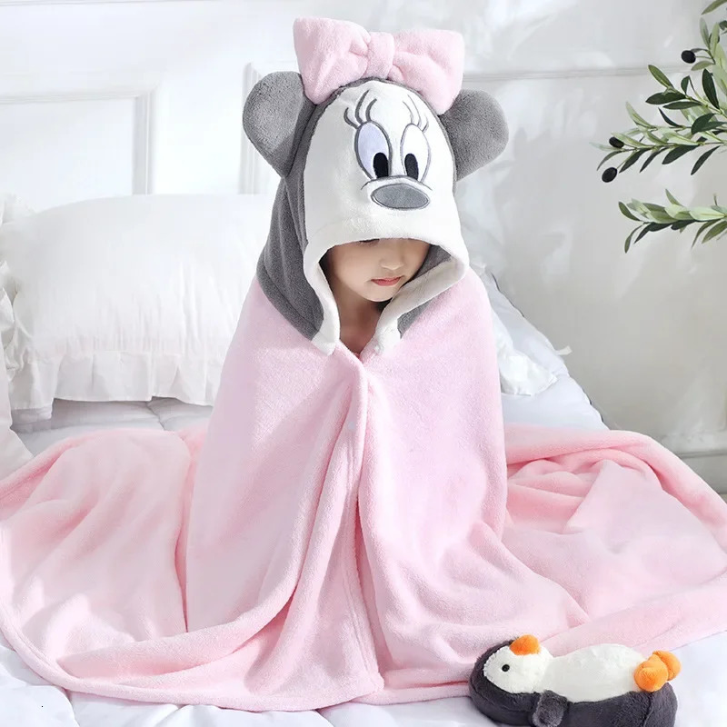 Childrens bath towel Hooded canopy baby cartoon coral fleece bathrobe thick without hair loss 250208
