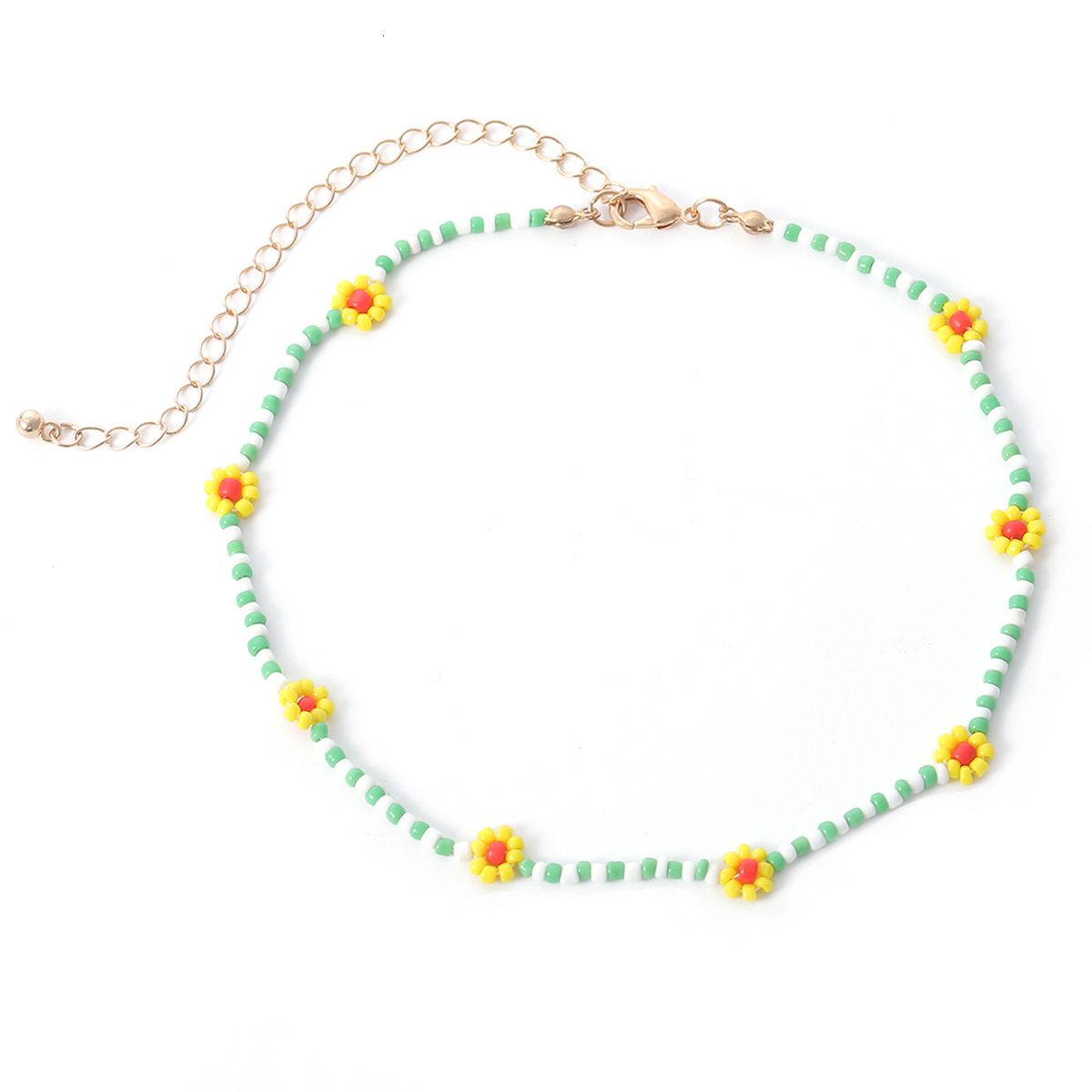designer fashion Jewelry ethnic style colorful beaded creative rice bead woven wer geometric Woman necklace