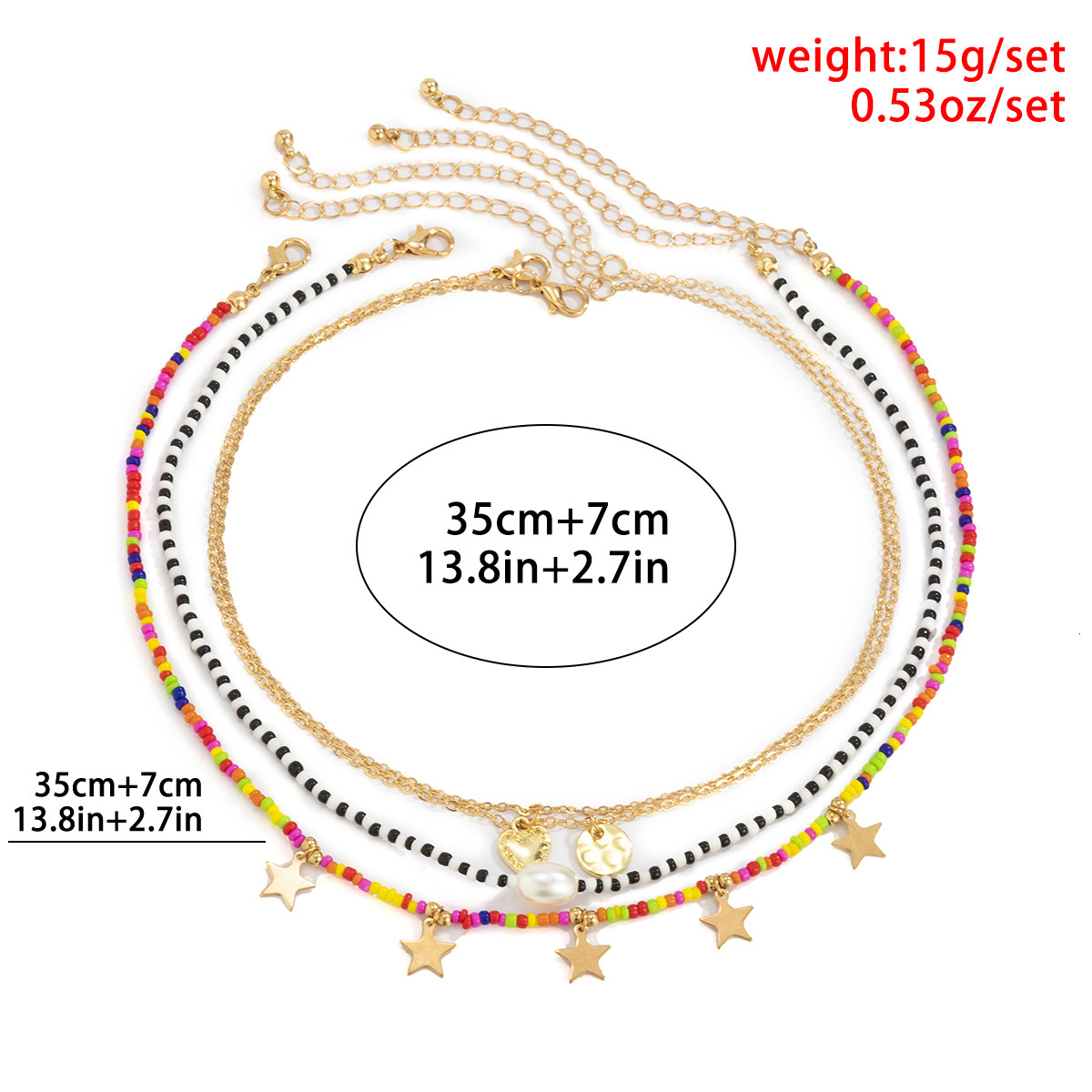 fashion Contrast Rice Bead Beaded for Women's Simple Bohemian Tassel designer Handwoven Necklace