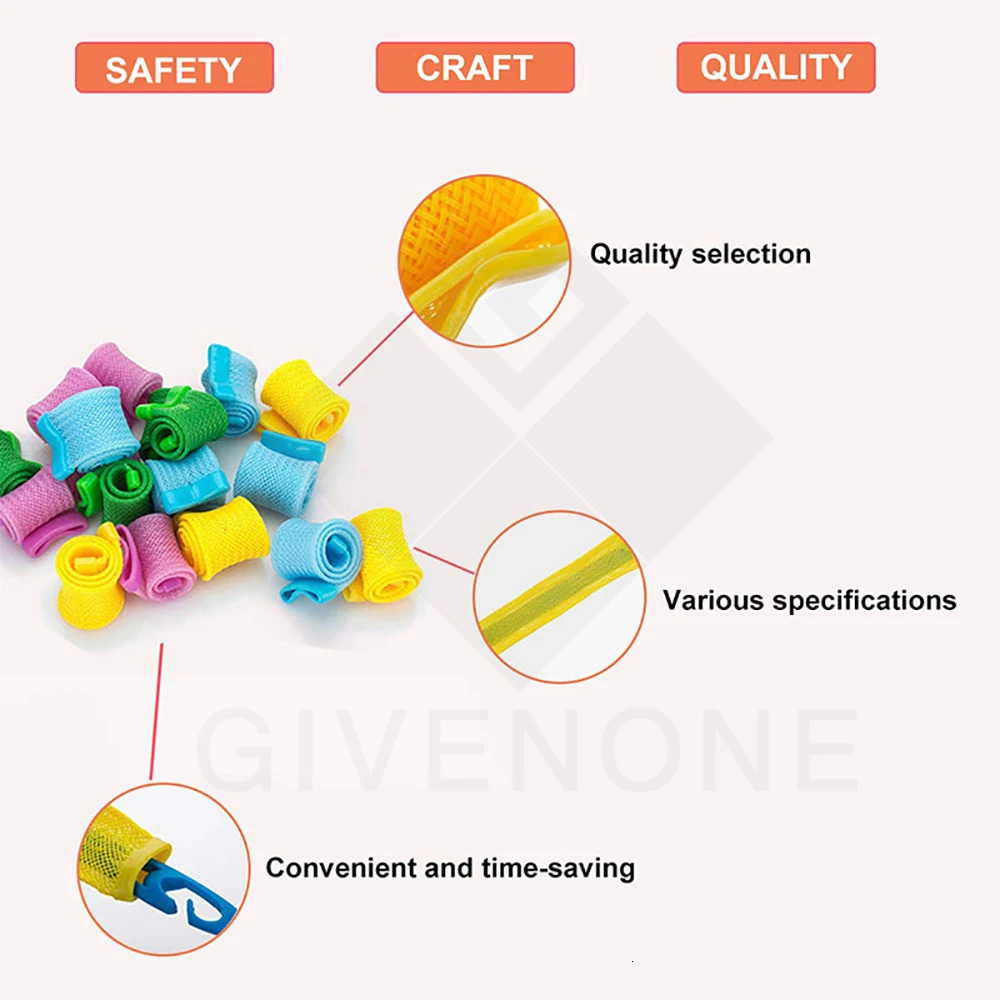 Hair Rollers 18 Pcs /set15/23/28CMDIY Hair Curler Heatless Curls Snail Shape Curling Hair Tools Portable Magic Hair Curler 250214