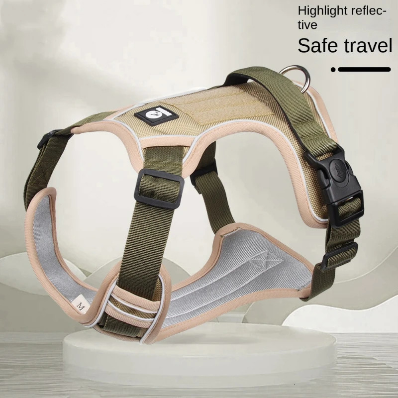 Adjustable Harness Dog Reflective Safety Training Walking Chest Vest Leads Collar For French Bulldog Pets Dogs Accessories 250213