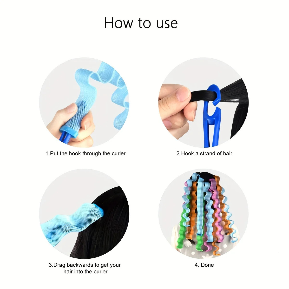 20pcs/Set Magic Hair Curler Heatless Hair Rollers Wave Formers Hairstyle Roller Sticks Curling Hair Styling Tools for Women 250214