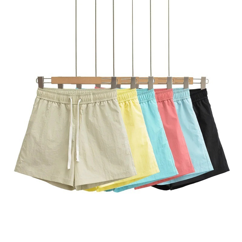 2025 Women's Summer New Candy Color Sexy Beach Pants Fashion High Waist Loose Shorts Tight Elastic Pull Rope Casual Sports Hot Pants