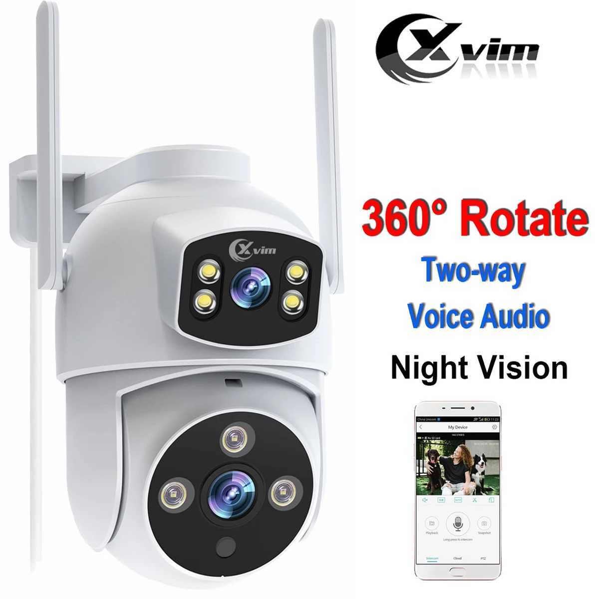 Smart Home Security System XVIM 8MP WIFI Camera Dual Lens Wireless PTZ Camera Motion Detection Full Color Night Vision Outdoor Security Surveillance C