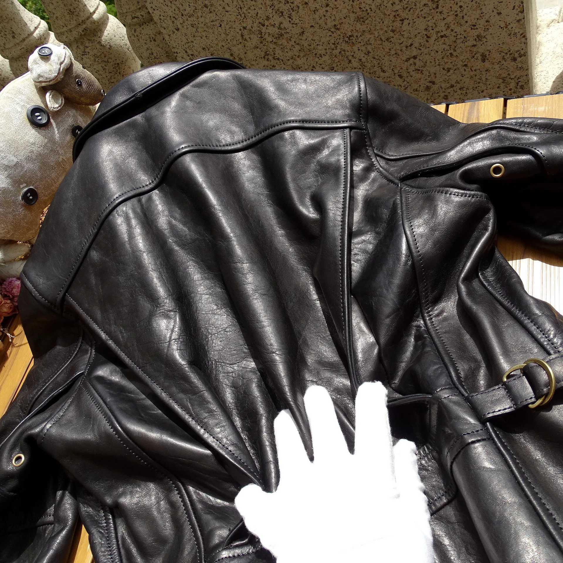 Mens leather jacket stable motorcycle windproof brown coat vintage clothing spring and autumn X250213