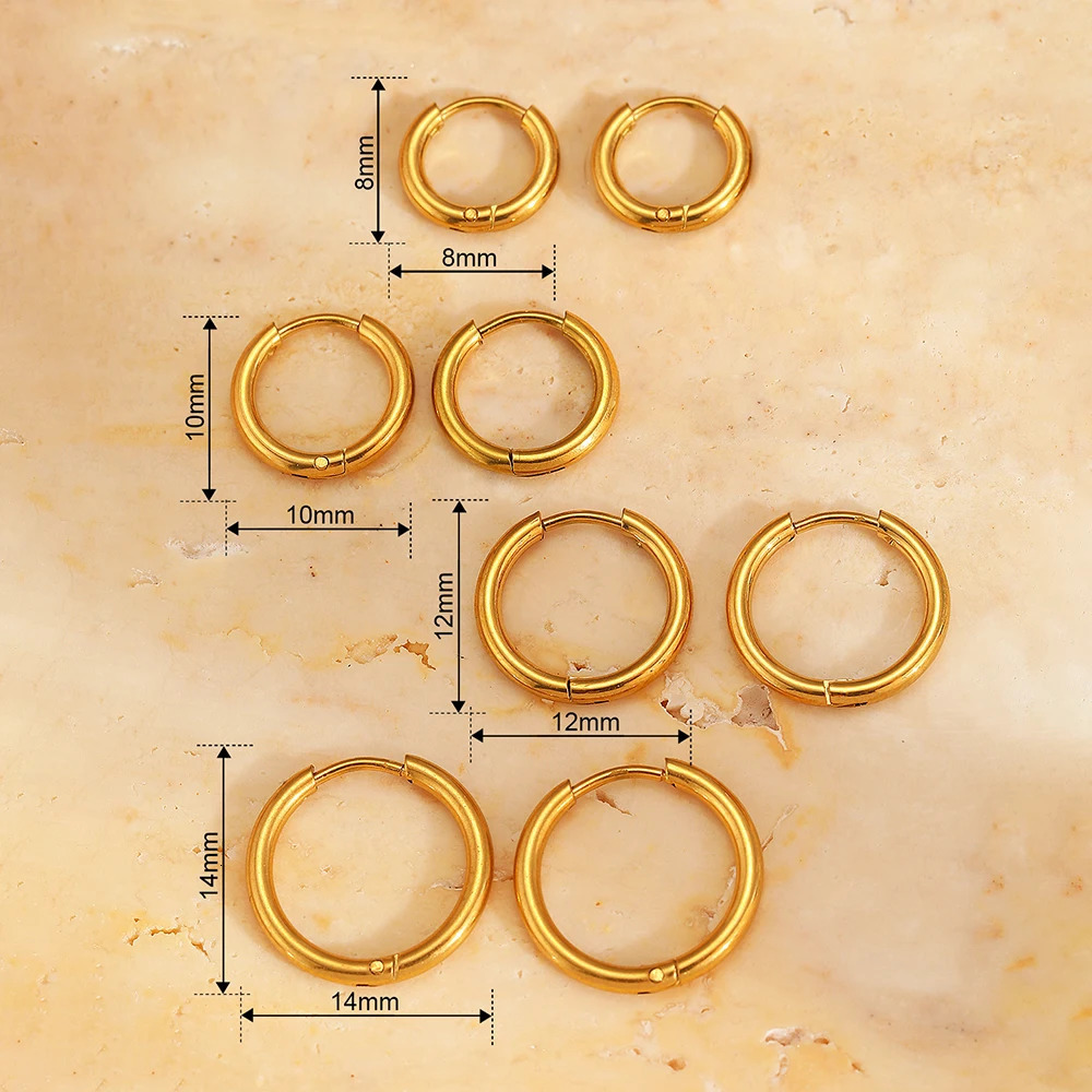Stainless Steel Earrings 4Pairs8Pcs Scriptures Simpler Smooth Circle Suits Small Hoop For Women Jewelry Fashion Gifts 250210
