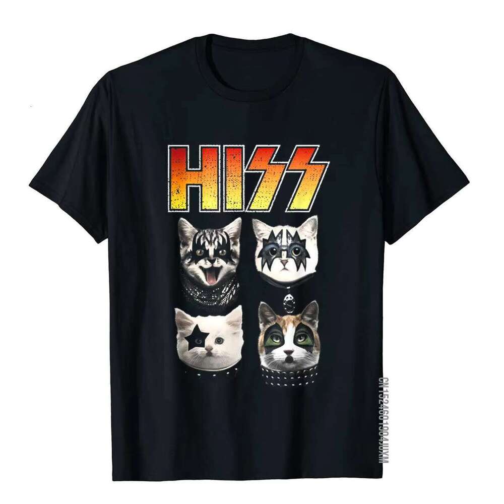 HISS Funny Lover T-Shirt Hiss Cat Fiess Top T-Shirts Shirt For Men Cotton Chinese Style T Shirts