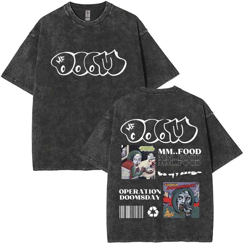 Washed Vintage Rapper Mf Doom Madvillainy The Illest Villains Graphic T-shirt Men Casual Oversized Tshirt Male Hip Hop Trend T X250213
