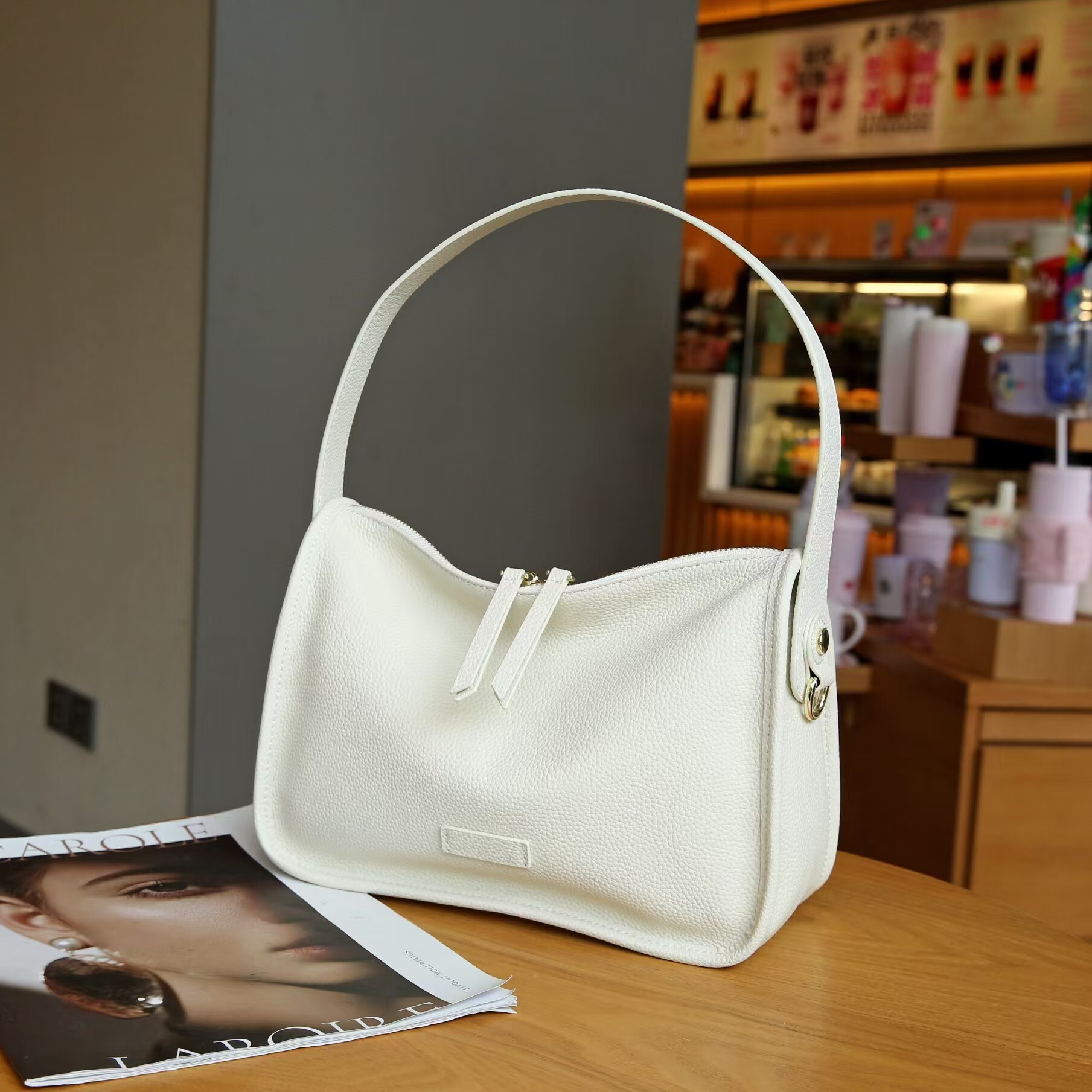 Bag Leather Handbag, Niche Design, Multifunctional High-End Feel, Top Layer Cowhide Women's Bag, Fashionable Armpit Bag