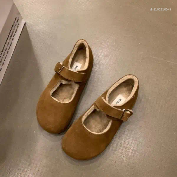 Casual Shoes Winter Women Clogs Platform Loafers Fur Autumn Female Footwear Creepers Fall Dress Mary Janes Cow Suede Women's