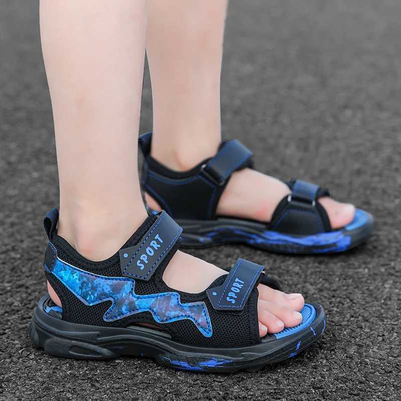 Sandals Children Boys Shoes Beach Sandals Non-Slip Summer Flat Shoes Lightweight Childrens Flat Sport Sandals Fashion Outdoor Shoes H250212