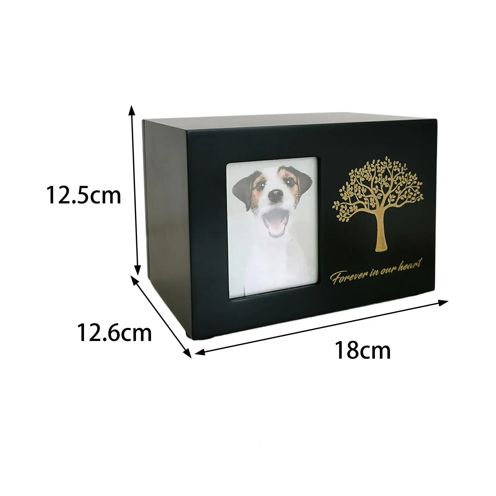 Wooden Pet Cremation Urn Dogs Cat Ashes Keepsake Box with Po Frame Dog Memorials Urn Case Small Animal Supplies 250213