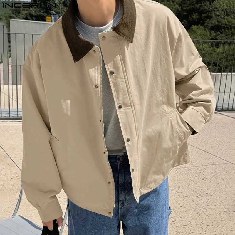 solid color simple loose jacket mens long sleeved commuting top Korean Harajuku waist jacket solid color simple jacket X2502131