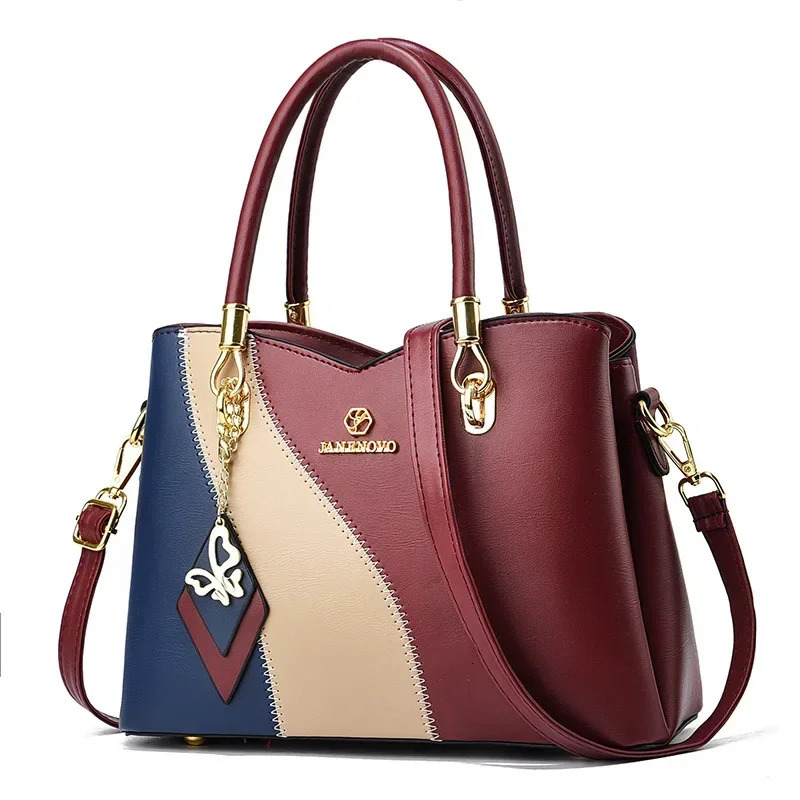 2024 Three Color Combination Womens Handbag Large Capacity Soft Leather Shoulder Bag Fashion Elegant Womens Crossbody Bag 250207