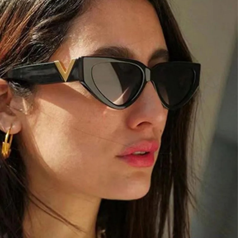 Sunglasses Luxury Vintage Cat Eyt Women Fashion V Brand Designer Cateye Sun Glasses Female Eyewear UV400 Gafas De Sol Mujer