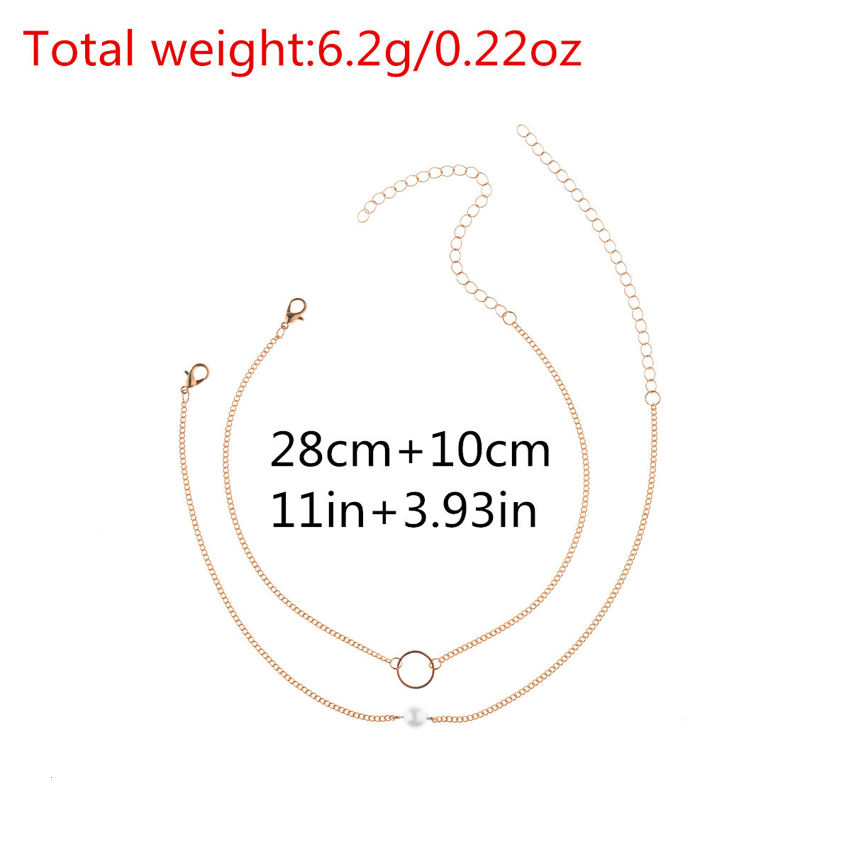 fashion Minimalist geometric stacked metal iron sweet and cool style collarbone chain, niche design, imitation pearl necklace