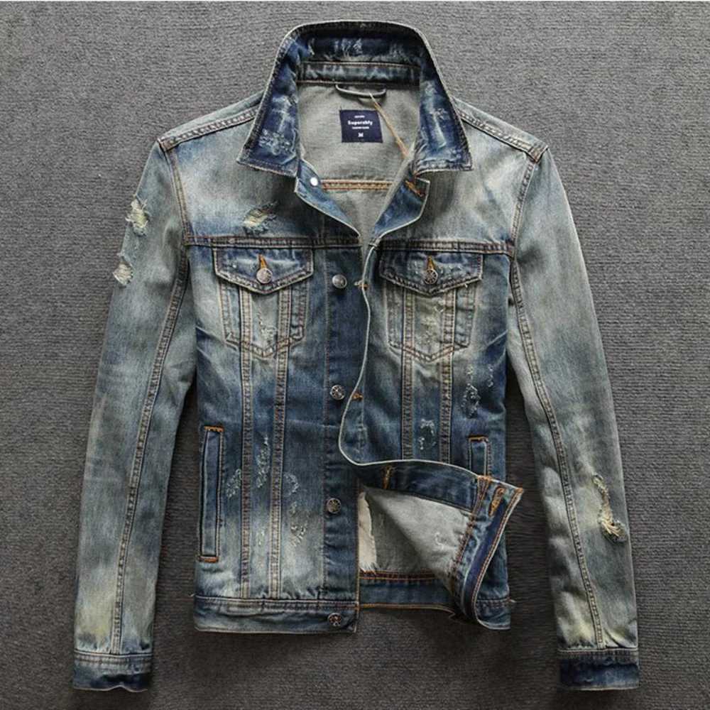 Autumn Trendy Denim Jackets Man High Quality Vintage On Board Cowboy Coat for Men Korea Washed Designer New In Branded Outwear X250213