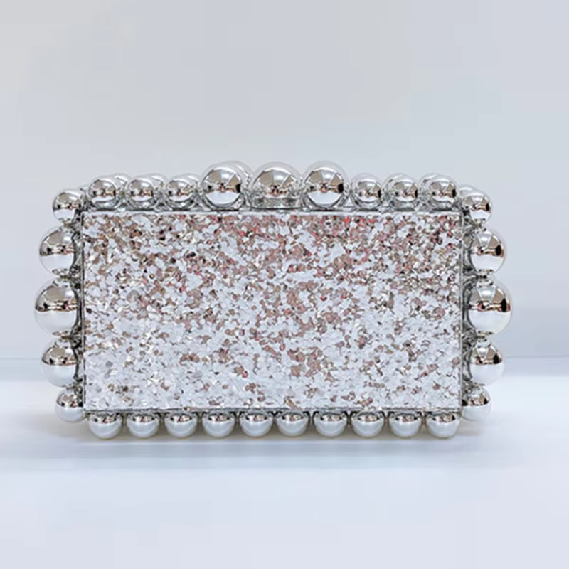 hot Leopard Print Acrylic Evening Clutch Bag with Sequins - Women's Designer Wedding Party Purse Handbag