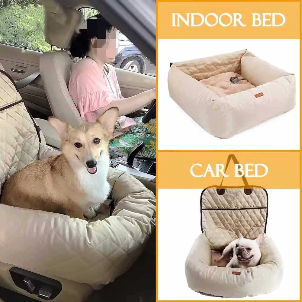 Dog Car Seat Covers 2 in 1 Pet Dog Carrier Folding Pet Car Seat Pad Safe Carry House Puppy Bag Car Travel Accessories Waterproof Dog Seat Bag Basket H