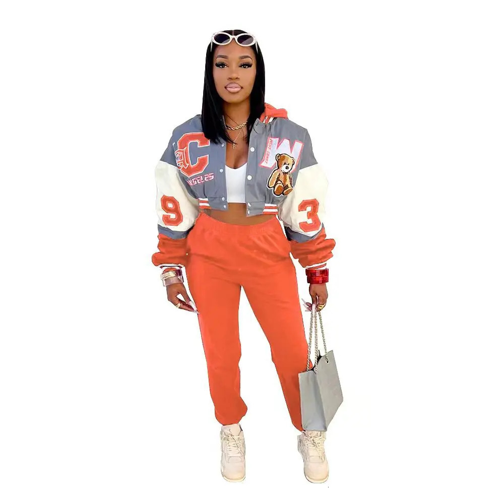Stylish Casual Baseball Cap Pocket Printed Jacket Harajuk Hip Hop Streetwear Baseball Uniform Jacket Women 250213