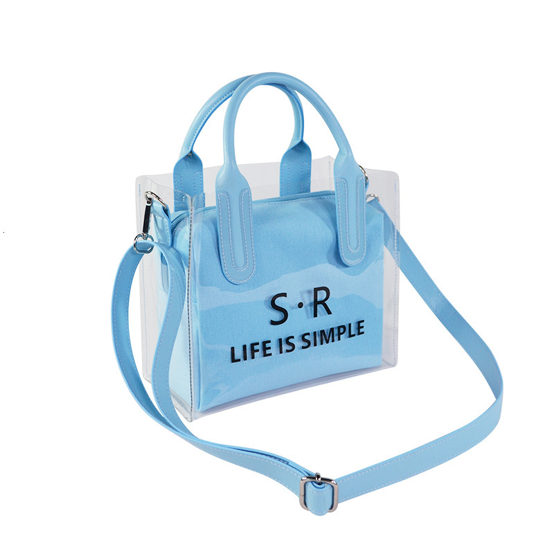 Vietnamese Handheld Diagonal Cross Women's Korean Edition Fashion Transparent PVC Waterproof Versatile Shoulder Fresh Jelly Bag