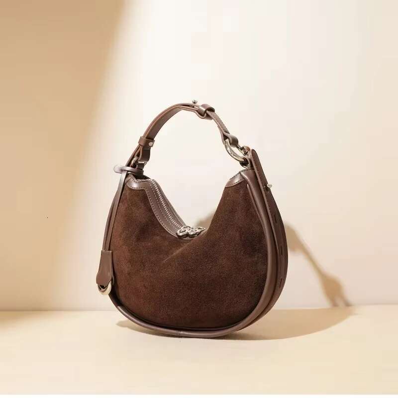 Half Moon Autumn Winter New Retro Frosted Leather Versatile Fashion Underarm Shoulder Bag Classics 250605