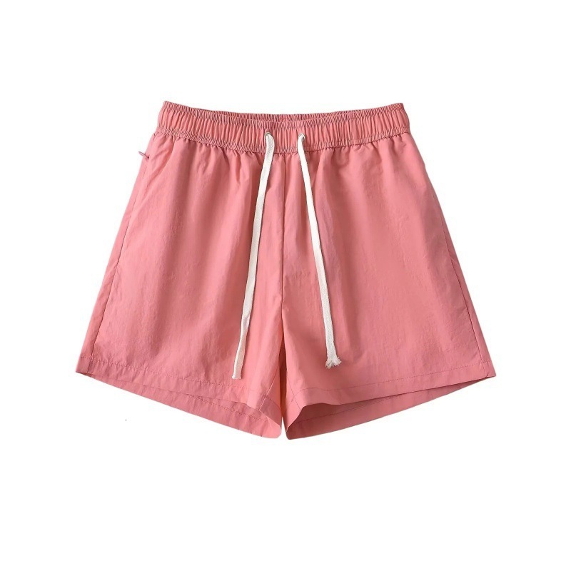 2025 Women's Summer New Candy Color Sexy Beach Pants Fashion High Waist Loose Shorts Tight Elastic Pull Rope Casual Sports Hot Pants