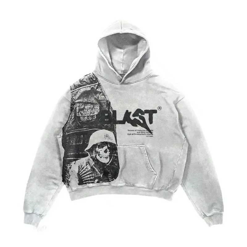 Punk Style Fashion Hoodies Women Brand Funny Skulls Print Hooded Hoodie Digital Print Clothing Sweatshirts Y2k TopsC250206