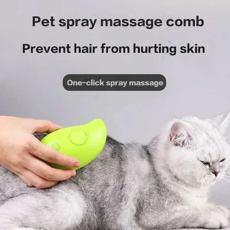 Others Dog Grooming Cat Steam Brush Steamy Dog Brush 3 in 1 Electric Spray Cat Hair Brushes for Massage Pet Grooming Comb Hair Removal Combs H250212