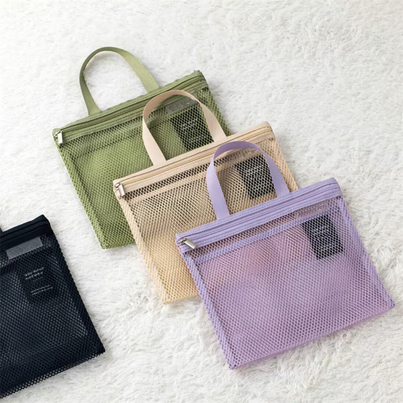 2025 Mesh Makeup Toiletry Storage Bags Handbags Portable Travel Washing Body Shower Tools Hanging Cosmetic Organizer Pouch swissmilitary