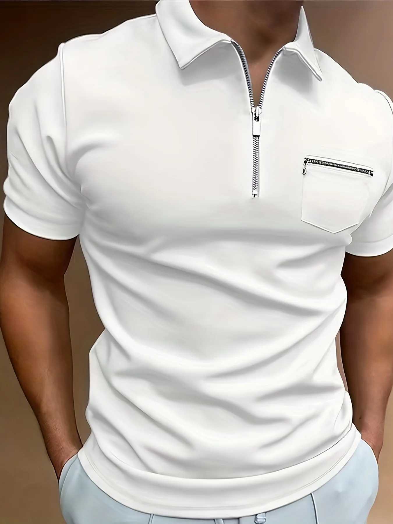 Summer Men Fashion Short Sleeved Polo Shirt T-Shirt Mens Pure Color Breathable Shirt Men Office Top S-XXXL Men Clothing X250213
