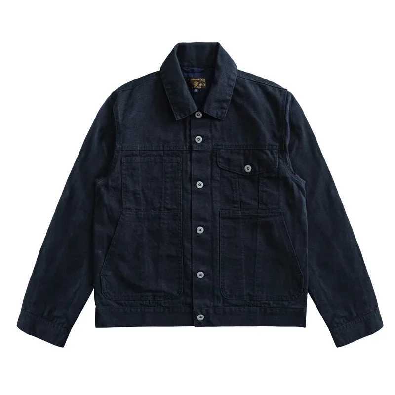 Sauce Zhan Mens Jacket Short Lined Cruiser Jacket Vintage Oil-free Wax Canvas Work Jacket Regular Fit X250213
