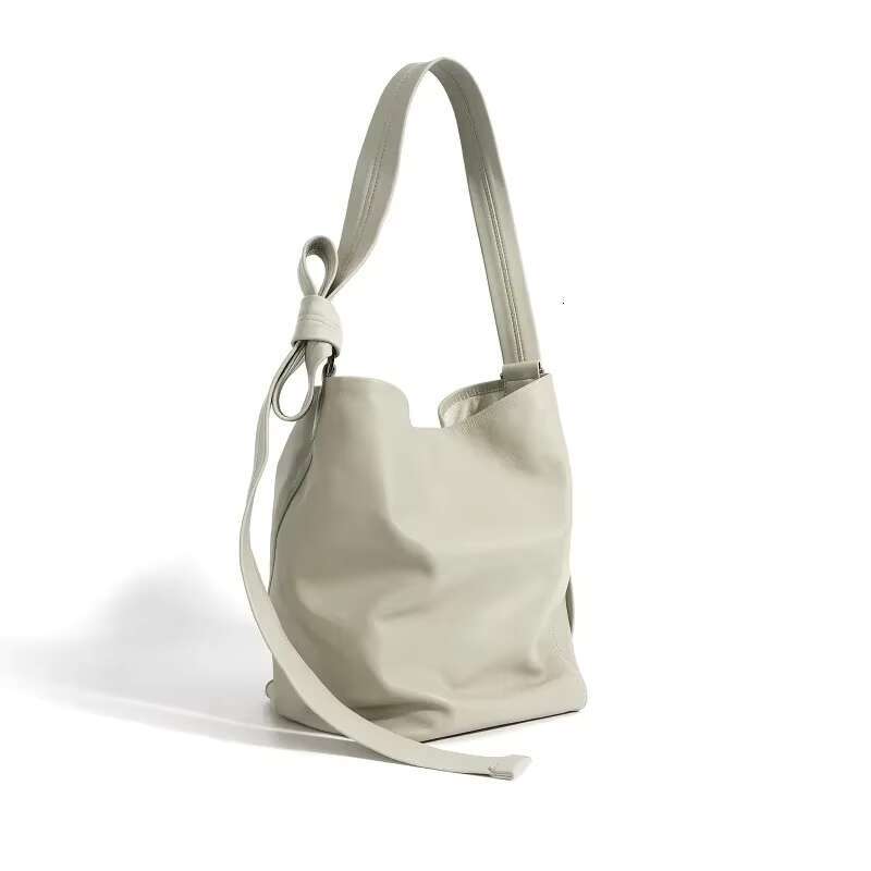 2025 New Soft Genuine Leather Bucket Tote Bag Shoulder Bags Daily Using Bolsa Crossbady Bolsas Advanced Sense Bolsos Mujer