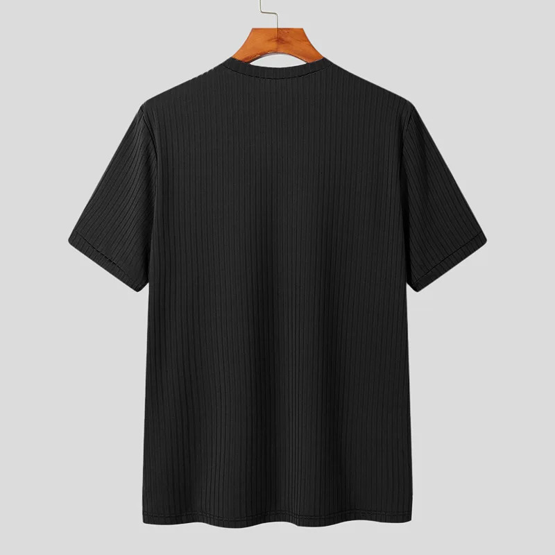 Summer Mens Clothing Light T Shirt Leisure Long Sleeve O Neck Drapped Solid Color Loose Basic Shirt Knitwear 250208