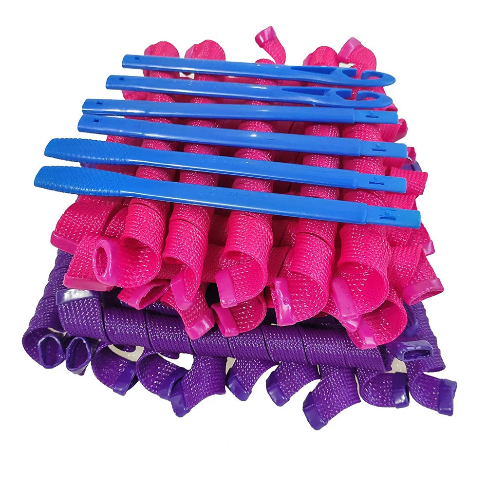 18PCS Hair Rollers 55/65/75cm Snail Shape Not Waveform Spiral Round Hair Curler Soft Hair Curler Bendy Hair Styling Tool DIY 250214