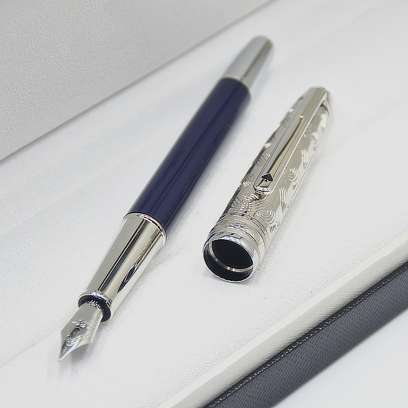 wholesale Special Edition Around the World in 80 Days 163 Rollerball Ballpoint Pen Blue And Black Resin Office School Writing Fountain Pens With Seria