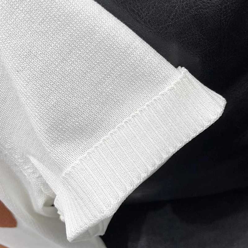 Fashionable pocket splicing knitted mens polo shirt 2024 summer casual breathable knitted top retro mens polo shirt X250213